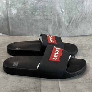 LEVI'S Women's Black Batwing Pool Slide 2 Slip-On Sandals SZ 10